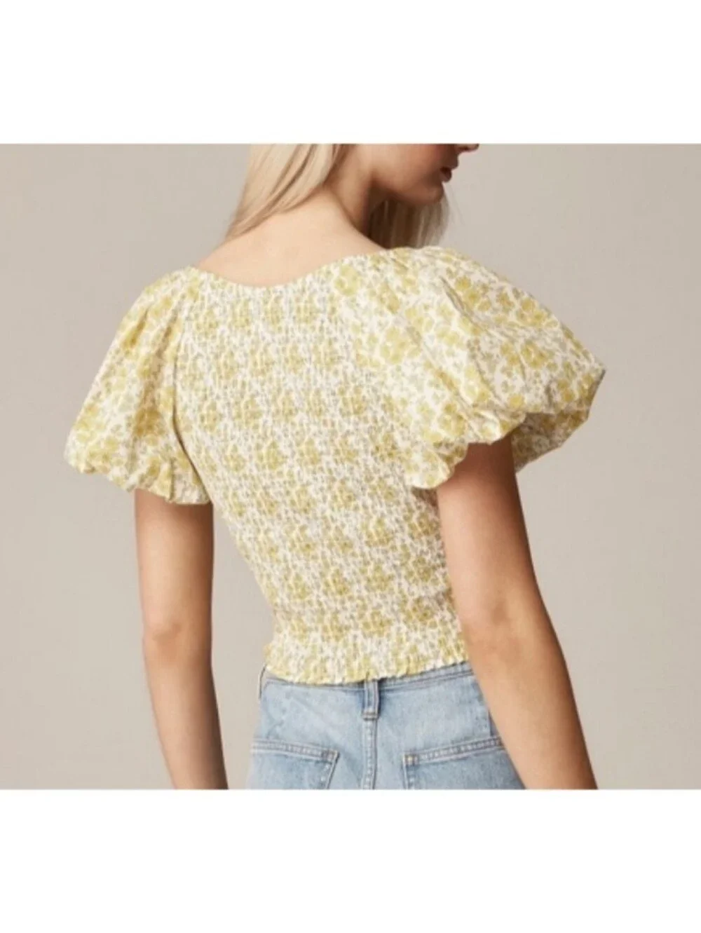 J.Crew Fitted Puff-Sleeve Top in Liberty™ Capel Fabric